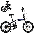 TRIOBLADE 20 Inch Folding Bike for Adult 7-Speed Shimano Drivetrain Folding Bicycle Lightweight Aluminium Frame Disc Brake Foldable Bikes for Women Men
