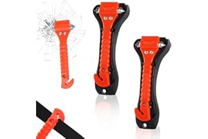 Taozoey Emergency Hammer Car, Pack of 2 Seat Belt Cutter, Emergency Hammer, Safety Hammer Car, Rescue Hammer with Holder, Window Emergency Hammer for Car, Bus, Car, Truck, Easy Quick to Use