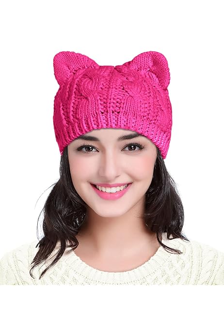 NEFF Women's Kitty Cat Beanie Hat, Grey 