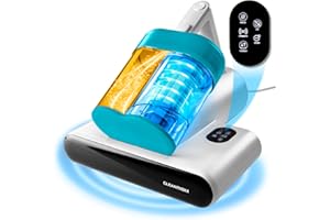 CLEANmaxx Milbensauger für Matratzen mit UV-C-Licht, Rotation | Matratzenreiniger mit HEPA-Filter, entfernt 99,9% Aller Milben | Matratzensauger mit Ultraschall, Hitze & Vibration