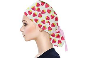 Muium(TM) Kappen mit Knopf und Baumwolle Einfarbige Schweißband Schrubben Hut für Unisex OP Haube Chirurgische Hut Verstellbar Kochmütze Kopfhauben Peeling Kappe