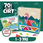 &Ccedil;ocuğumun Cırt Cırtlı Tak - &Ccedil;ıkar Tangram Aktivite Kitabı 1-3 Yaş, Okul &Ouml;ncesi Eğitimi 70 Adet Cırt