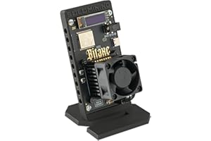 Bitaxe Gamma Bitcoin Miner – Premium Plug-and-Play Home Miner | Made in Germany | 1,3 TH/s | inkl. Netzteil & Halterung (Standard Lüfter - Schwarze Halterung)