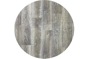 TADI & IMPERIO1979 Alfombra Redonda de Vinilo Imitación Madera Oscura - Elegancia y Durabilidad para Decoración de Interiores