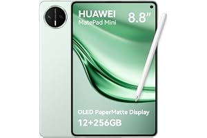 HUAWEI MatePad Mini Tablet, 8.8" Flexible OLED PaperMatte Display, 1800 nits peak brightness, 255g, 5.1mm thin, 12+256 GB, 6400 mAh battery, 66W SuperCharge, 32 MP Front Camera, 2026 (Green)+FOC