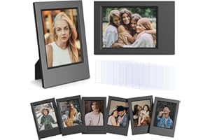 HIYQIN Cadres photo 2x3 pouces, 8 Pcs mini cadres photo avec film protecteur transparent - pour photos Instax Mini EVO/12/11/Liplay/41/40/99/SE/9/8/7+, pour film Polaroid 3 pouces (Noir)