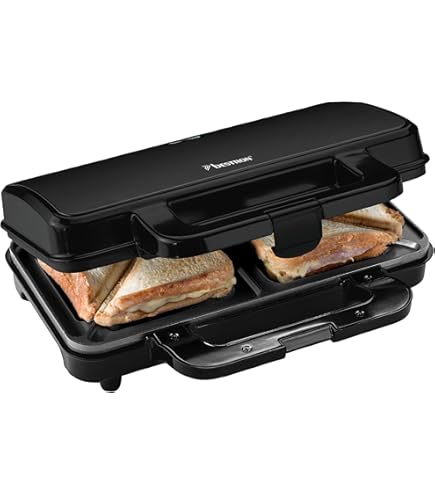 Appareil à Sandwich Clatronic ST3813 - Plaques Triangulaires Antiadhésives, 680-820W - Blanc, Avec Régulateur Température