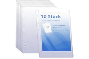 WANGDEFA 10 Stück Stammbuchhüllen A5 6 Loch Extra Stark 15 X 21cm Klarsichthüllen Für Stammbuch Prospekthüllen Stammbuch Ohne Zipper A5 Binder Taschen für Dokumenten Stammbücher Akten Familienfotos (10)