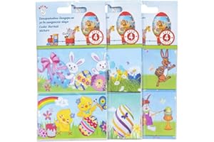 METMA 4 Easter Egg Thermal Stickers Heat Shrink Wraps Sleeves for Decorating Colourful Art Easter Eggs - Decorations Wrappers