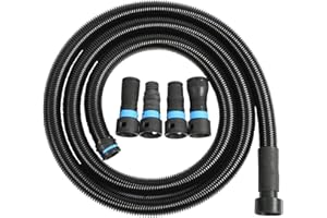 Cen-Tec Systems 95567 Quick Click 3 Metre Antistatic Vacuum Hose with Four Piece Power Tool Adaptor Set