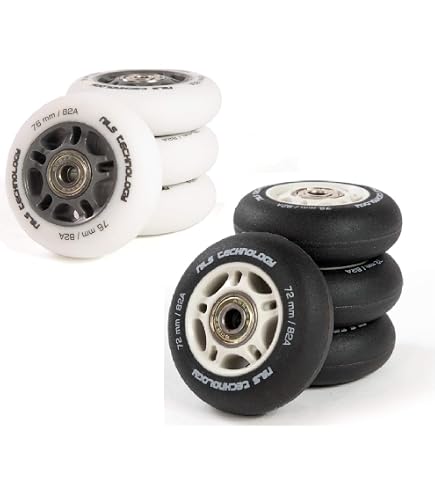 RaceBon Ruote da Skateboard da 60 mm Longboard Durezza 78A Ruota da Crociera in Poliuretano Free 608 Cuscinetti e distanziali Set da 4 (Bianco