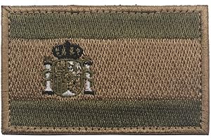 TOPPATCH Parche bordado de tela de la bandera de España, 8 x 5 cm, táctico, militar, ejército, parches de operador con gancho y bucle en la parte trasera (verde militar)