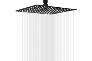 OHOTECY Rociador para Ducha Cuadrado 12 Pulgadas 30 x 30 cm Alcachofa de Ducha de Acero Inoxidable [Clase de eficiencia energética A++]