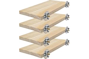 Sxutop 4 Stück Holz Plattform Kletterplattform Sitzbretter für Vögel Barsch Plattform Quadratischer Holzständer Rechteckig Sprungbrett Spielzeug Zubehör für Kleine Tiere, Chinchilla, Hamster, Papagei