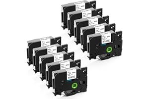 FIMAX TECH 10-Pack Label Printer Tape Replacement for Brother TZe-231 TZ-231 Tape 12mm 0.47 Inch Laminated White for P-Touch Label Maker PT-D210 PT-H110 PT-D600 PT-1230PC PT-H200