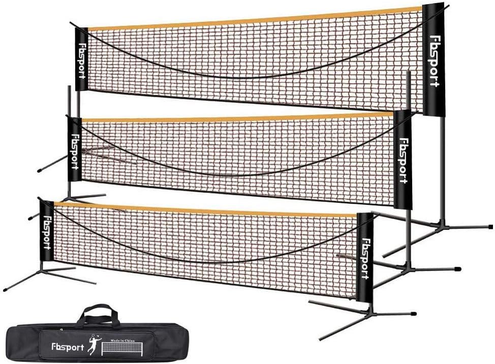 Red de bádminton, red de tenis 3-6 m Red de entrenamiento de red de bádminton de voleibol portátil, 3 alturas ajustables Almacenamiento de red de bádminton plegable, en interiores y exteriores