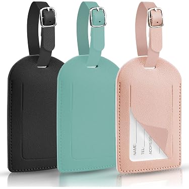 5 étiquettes De Valise En Aluminium - Cordon Inox + Carte PVC | Neuf | Skaaisont