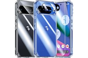 UniqueMe für Google Pixel 10 Hülle - Handyhülle für Google Pixel 10 Case, 5 in 1 Set Rundumschutz Schutzhülle Cover,1 Handyhülle & 2 Schutzfolie & 2 Kameraschutz - Transparent