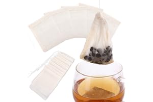 Prasacco Sacchetti di mussola da 10 pezzi, Sacchetti di tela riutilizzabili Sacchetti di mussola di cotone Sacchetti di spezie per il tè per spezie, artigianato, filtrazione di sapone o scorie, tè