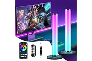 Hafeehoo Gaming RGB Lights LED Smart Light Bar Multiple Color Sync with Music Lamp Accessoire Decor Ambient for Festival Game TV Backlight Room PC Party (33.5cm, 3 Control APP Remote Button)