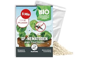Plantura SF-Nematoden gegen Trauermücken, zum Gießen, hochwirksam & biologisch, Nützlinge aus Deutschland, 5 Mio für 5 m²/ ca. 50 Pflanzen