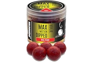 Haldorado MAX MOTION Carp Fishing Dipped Boilie Bait, Long Life, Big Fish, Red, 20 mm