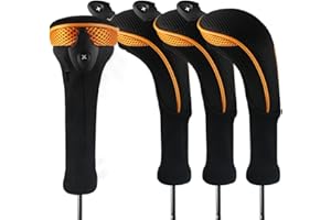 Juego de 4 fundas para cabezales de palos de golf con números intercambiables. De Andux. Juego de 4 unidades.