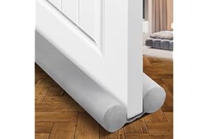 Holikme Tür Zugluftstopper, Zugluftstopper für Türen Türdichtung Zugluftstopper mit Doppeldichtung einfach an Innen Türfeger Wetterschutz, Energie sparen, Schallschutz, Grau