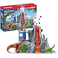 schleich DINOSAURS - Volcano Expedition Base Camp, Dinosaur Playset Including LED Erupting Volcano, Researcher Figurines and 2 x Dinosaur Toys for Boys and Girls ages 4+
