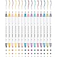 Dot Marker Pens 15 Set, Ohuhu 10 Regular Colours + 5 Metallic Colours Dual Tip (Bullet & Round) Paint Pens - Water-Based Ink for Journaling Scrapbooking Photo Album Anime Highlighting Doodling Drawing