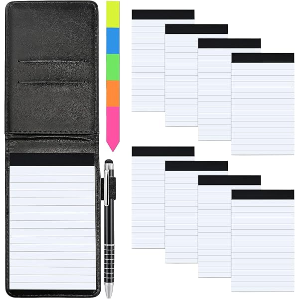 Lot De 3 Petits Carnets De Notes De Poche A6 - Format De Poche Et Stylo - 9,4 X 14,5 Cm - Couverture Rigide - En Cuir - Avec Papier Ligné De