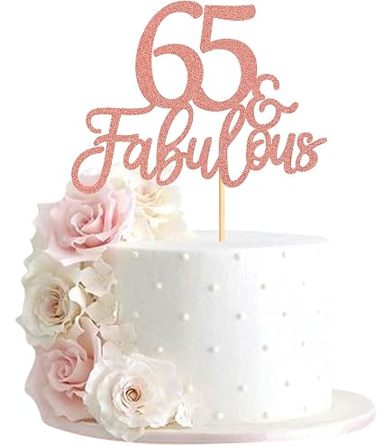 White Cotton Cards Glückwunschkarte Zum 65. Geburtstag – Handgemacht Mit Glitzer & Rosen