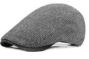 Vijamiy Coppola Uomo Stile Britannico 56-59 cm, Lana Berretto Regolabile Plaid Berretti Unisex Cappello Invernale Basco Piatto Baschi Scozzesi per Regalo