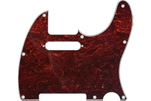 Musiclily 8 Otworów Pickguard Tele Płyta Maskownica do Gitary Fender USA/Mexican Standard Telecaster typ Nowoczesnym, 4-warstwowy Red Tortoise
