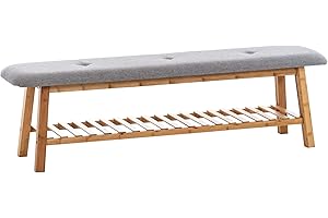 CLP Banco De Entrada Marne Square En Tela I Banco Zapatero para Recibidor I Banco con Espacio De Almacenamiento, Color:Gris, Tamaño:150 cm