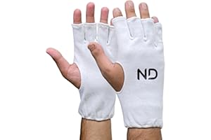 ND Sports Cricket Batting Inners Full Finger - Fingerless– Soft & Breathable Cotton Gloves for Boys, Youths, Ladies & Men