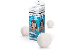 Clearwater Absorbaball, Absorbant Pool and Hot Tub Scum Balls, 3 Pack Floating Sponge Balls, Oil and Dirt Control