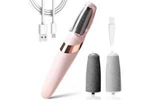 SATHYCHANPY Râpe Électrique Pieds Anti Callosités, Rape Pedicure Rechargeable, un Câble de Chargement USB et un Lumière D'appoint, Adapté à L'élimination Callosités Pieds et aux Soins Quotidiens