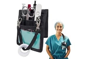 PYRUVAE sjuksköterska tillbehör, svart Nurse Accessories, sjuksköterska väska för arbete – skötväska – systerväska med multifunktionella fack – sjuksköterska arrangör