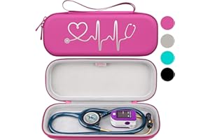 BOVKE Estuche para estetoscopio, soporte delgado y liviano para estetoscopio 3M Littmann Classic III, Lightweight II S.E, Littmann Cardiology IV, estetoscopios MDF Acoustica Deluxe, Frambuesa