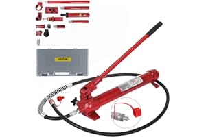 VEVOR Mophorn Verin Hydraulique Portable 10 Tonnes Kit Cric Hydraulique Portable Cric de Levage Hydraulique Vérin Hydraulique Portable Puissant avec Longue Poignée Tube d'Huile 2M pour Levage Traction