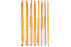 Tyenaza Ganchos de Ganchillo de Doble Punta, 8 piezas de Alúmina Dorada Gancho de Ganchillo de Doble Extremo Juego de Agujas de Tejer Artesanía de Tejido