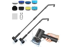 EUARY Elektrische Reinigungsbürste Haushalt Power Spin Scrubber mit 8 Bürstenkopfe,Elektrische Bürste zum Putzen mit 2 Modi Perfekt,Putzbürste Elektrisch Für Bad,Küche,Fliesen,Waschbecken,Bäder,Böden,Wände