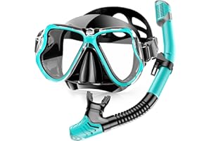 Karvipark Dry Snorkel Set, Anti-Fog Scuba Snorkelling Packages, Panoramic Wide View Snorkelling Goggle, Professional Snorkelling Gear for Adults