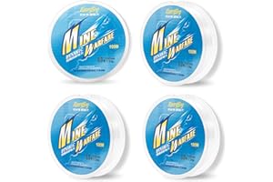 YOUKLY Angelschnur 4 Rollen 100M, Angelschnur Transparent, Extra Stark Nylonfaden Transparent Reißfest Nylonschnur Angelsehne Fishing Line Angelschnur Monofil für Das Meeresangeln Angeln(8.0Typ-0.45mm