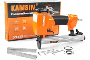 KIMSING Kamsin 8016K 21 Gauge Pneumatic Upholstery Stapler for Type 80 Staples, 12.8mm Crown, 6-16mm Length Staples, Air Power Staple Gun for Furniture & Upholstering