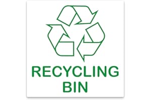 stika.co Set of 2 Recycling Bin Self-Adhesive Stickers - Recycle Logo Signs for Clear Environment Labels - 87 x 87 mm Square Vinyl Stickers, Ideal for Home or Office