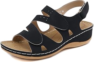 SMajong Sandalias con Punta Abierta Mujer Moda Ortopedicas Comodas Sandalias de Caminar Verano Sling Back Zapatillas de Vestir Ajustable al Tobillo, 36-44 EU