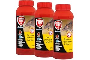 SBM Protect Home Rodicum Ratten Portionsköder 3X 500 g - Zur Bekämpfung von Ratten innerhalb und außerhalb des Gebäudes