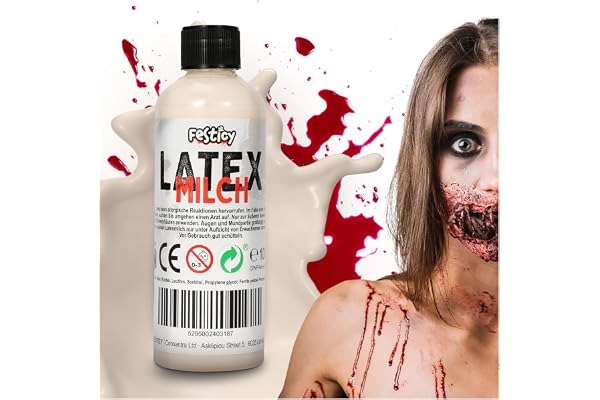Festicy Latex Halloween 100 ml | Perfekt för Halloween-smink och specialeffekter | Latexmjölk Halloween 2025, flytande latex för realistiska sår och Halloween-effekter